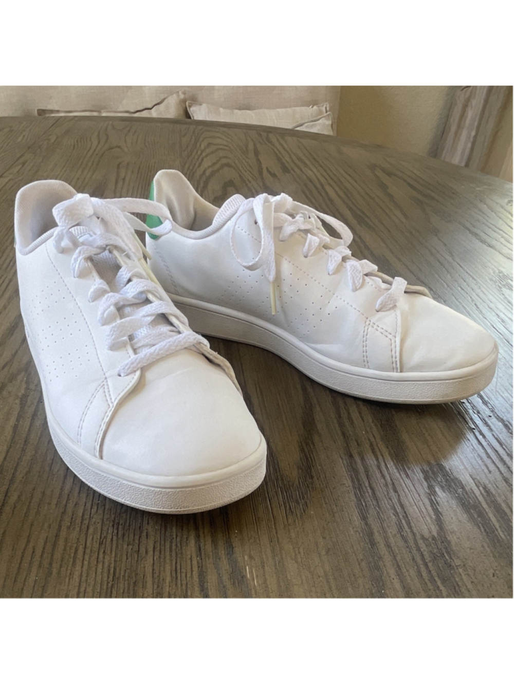 adidas White/Green Low Top Lace-Up Sneakers Solid Casual/Active EF0213 2019